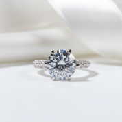 Classic 5.0 Ct Round Diamond Option Engagement Ring-Black Diamonds New York