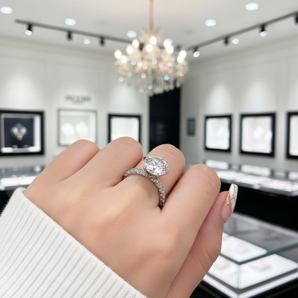 Classic 5.0 Ct Round Diamond Option Engagement Ring-Black Diamonds New York