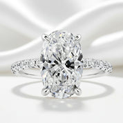 Classic Oval-cut Diamond White Gold Engagement Ring-Black Diamonds New York