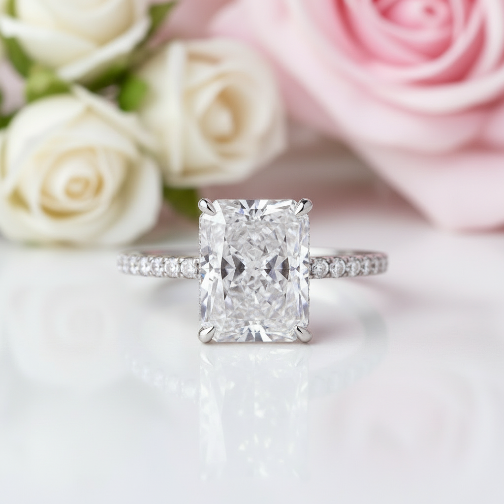 Classic Radiant Cut Diamond Engagement Ring