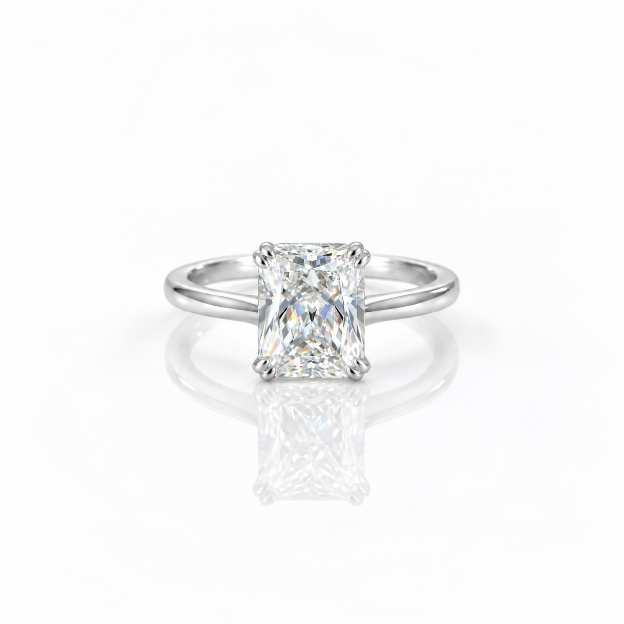 Classic Radiant Cut Diamond Option Solitaire Engagement Ring-Black Diamonds New York
