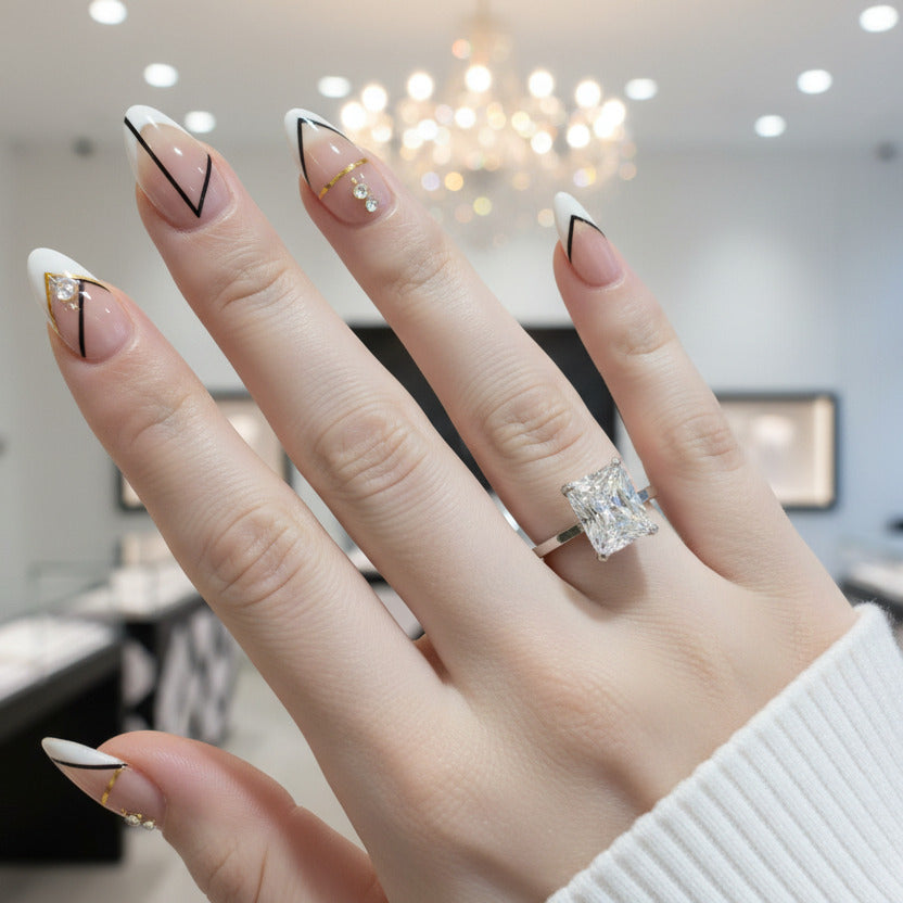 Classic Radiant Cut Diamond Solitaire Engagement Ring-Black Diamonds New York