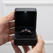 Classic Red Polish Classic Tungsten Carbide Ring-Black Diamonds New York