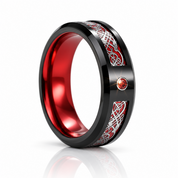 Classic Red Polish Classic Tungsten Carbide Ring-Black Diamonds New York