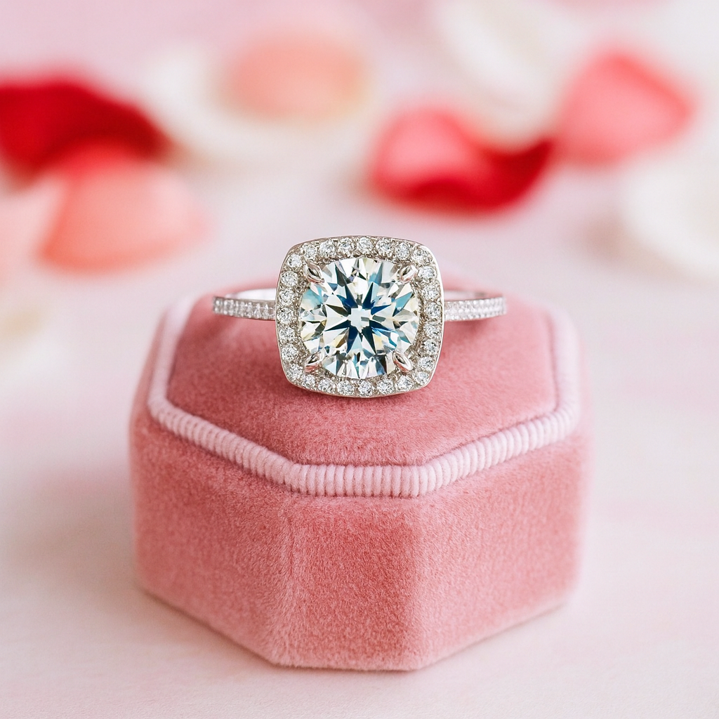 Classic Round Cut 1.0 Ct Diamond Engagement Ring-Black Diamonds New York