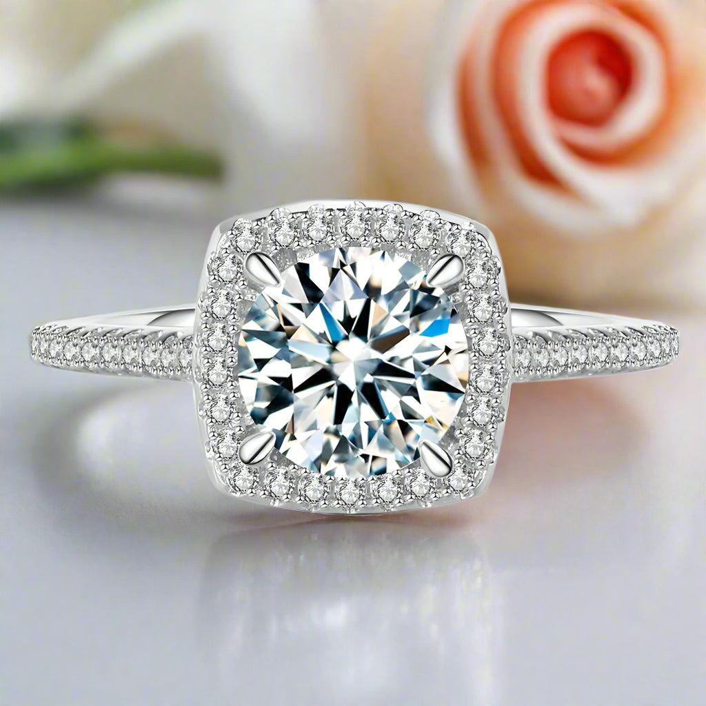 Classic Round Cut 1.0 Ct Diamond Engagement Ring-Black Diamonds New York