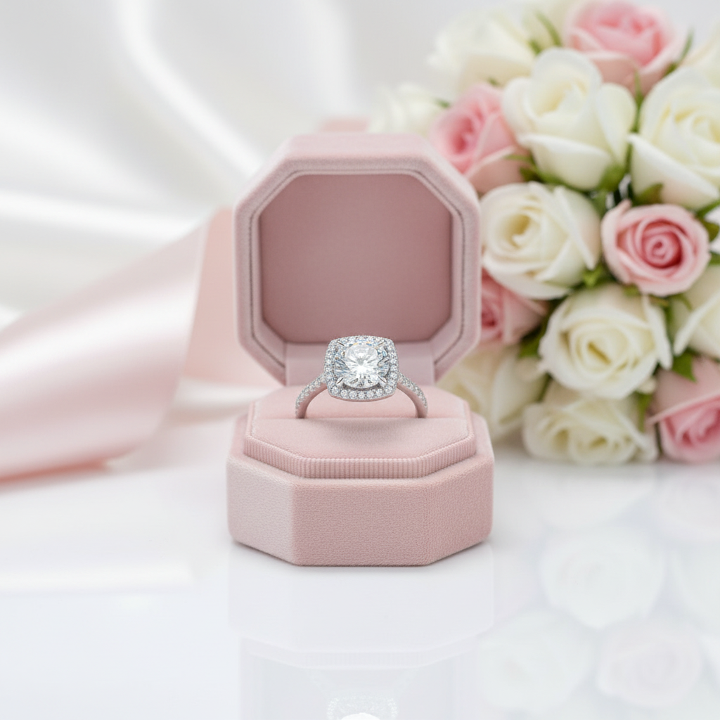 Classic Round Cut 1.0 Ct Diamond Option Engagement Ring-Black Diamonds New York