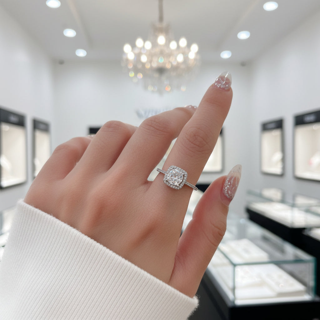 Classic Round Cut 1.0 Ct Diamond Option Engagement Ring-Black Diamonds New York
