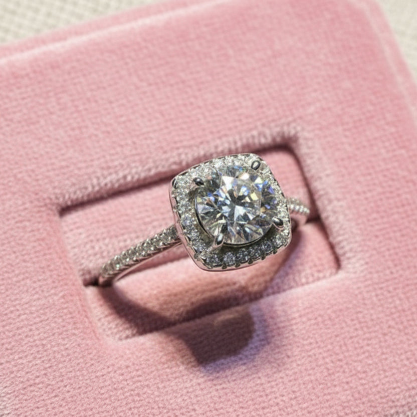 Classic Round Cut 1.0 Ct Diamond Option Engagement Ring-Black Diamonds New York