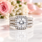 Classic Set 2.8 Ct Princess Cut Diamond Option Ring Set-Black Diamonds New York