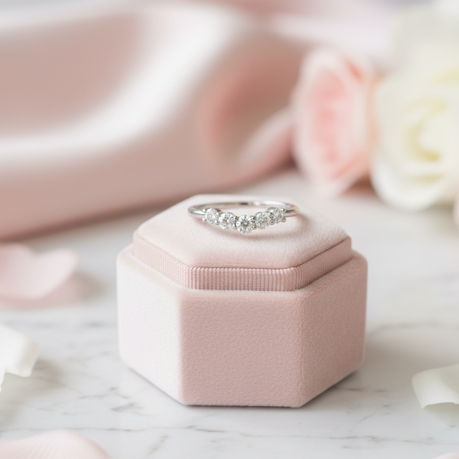 Classic Solid 14k White Gold Round Cut Diamond Wedding Band-Black Diamonds New York