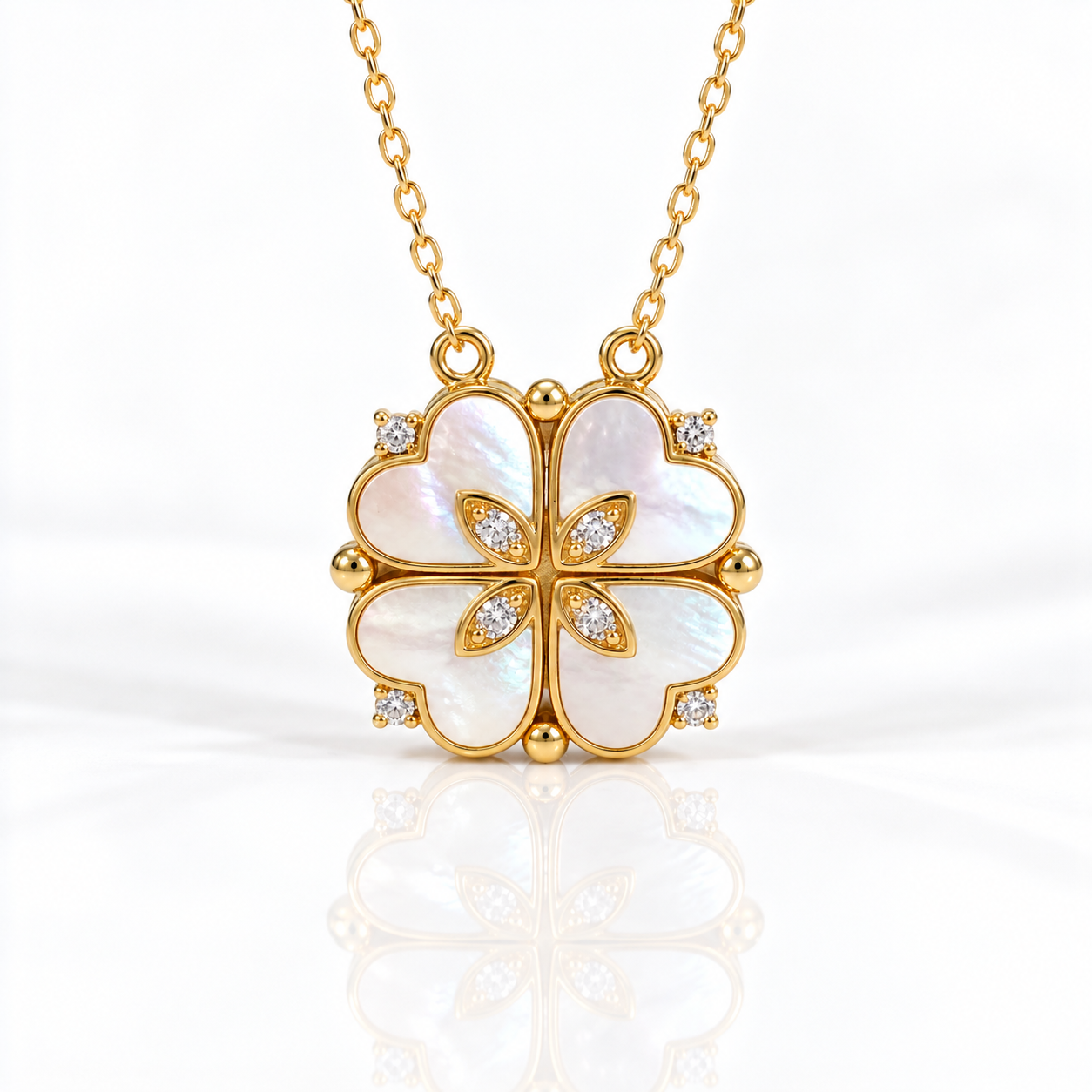 Clover-Heart Change Necklace-Black Diamonds New York