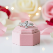 Clover Heart Diamond Twisted Band 3-Pcs Ring Set-Black Diamonds New York