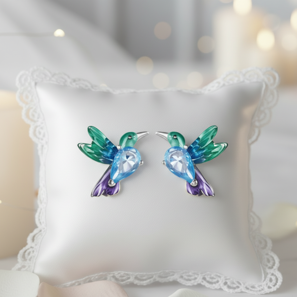 Colorful Diamond Butterfly Stud Earrings-Black Diamonds New York