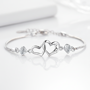 Connected Hearts Bracelet with Diamond Option-Black Diamonds New York