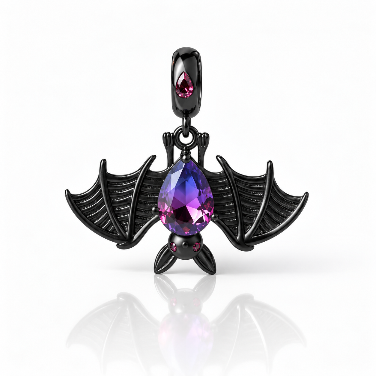 Cool Black Bat Charm-Black Diamonds New York