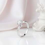 Exquisite Six-Petal Snowflake Diamond Option Ring-Black Diamonds New York
