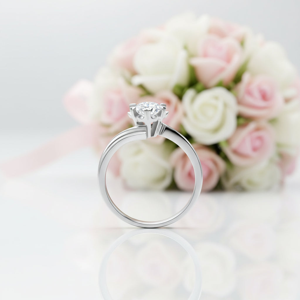 Exquisite Six-Petal Snowflake Diamond Option Ring-Black Diamonds New York