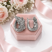 Crocodile Hinged Hoop Earrings-Black Diamonds New York