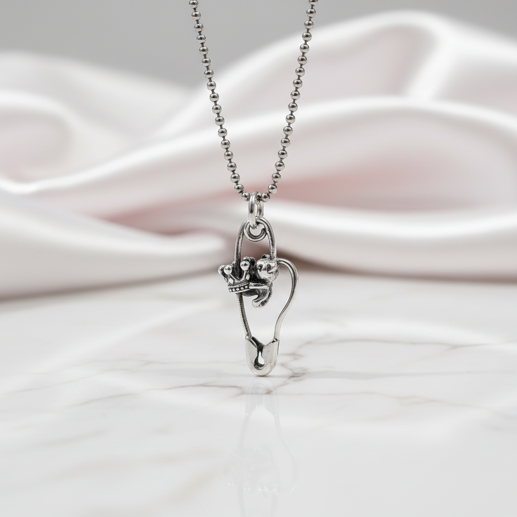 Crown Bear Pin Pendant-Black Diamonds New York