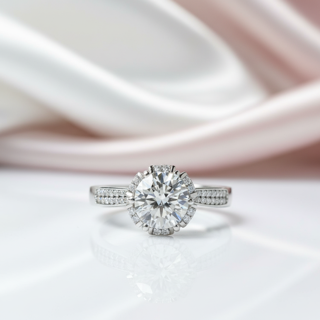 Crown Diamond Option 1Ct VVS1 Engagement Ring-Black Diamonds New York