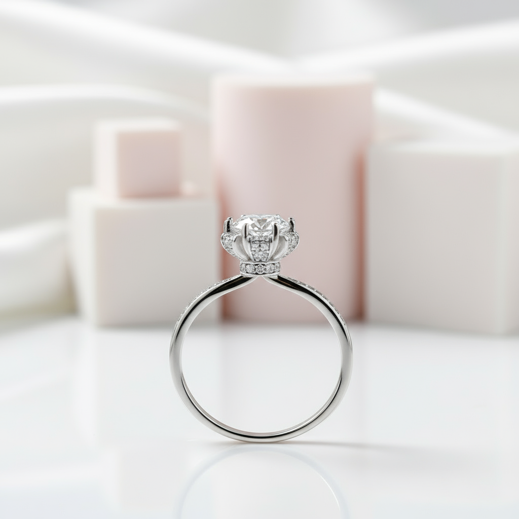 Crown Diamond 1Ct VVS1 Engagement Ring-Black Diamonds New York