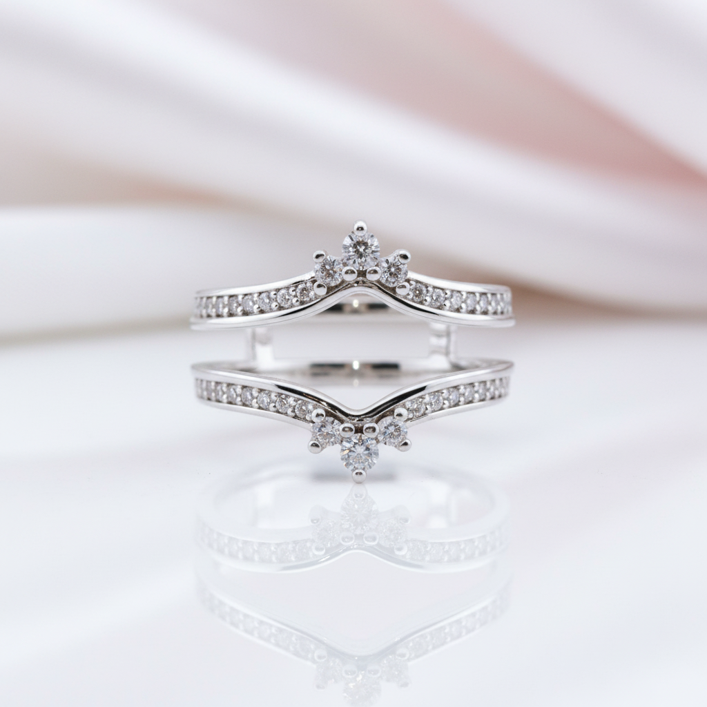 Crown Round Diamond Option Women's Ring Enhancer-Black Diamonds New York