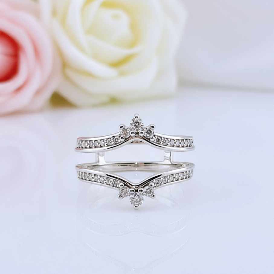 Crown Round Diamond Women's Adjustable Ring Enhancer-Black Diamonds New York