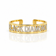 Custom Name Diamond Option Bracelet-Black Diamonds New York