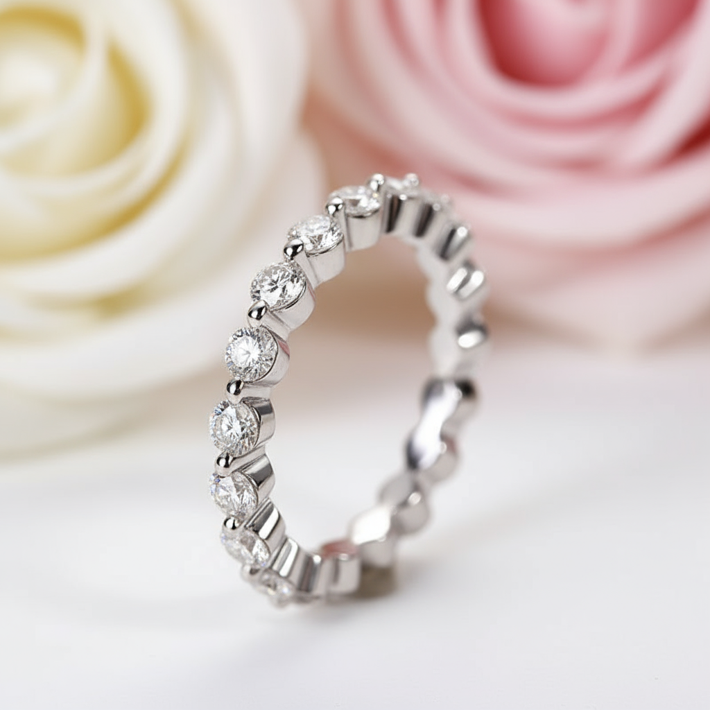 Eternity Round Cut Women's Stackable Wedding Band-Black Diamonds New York