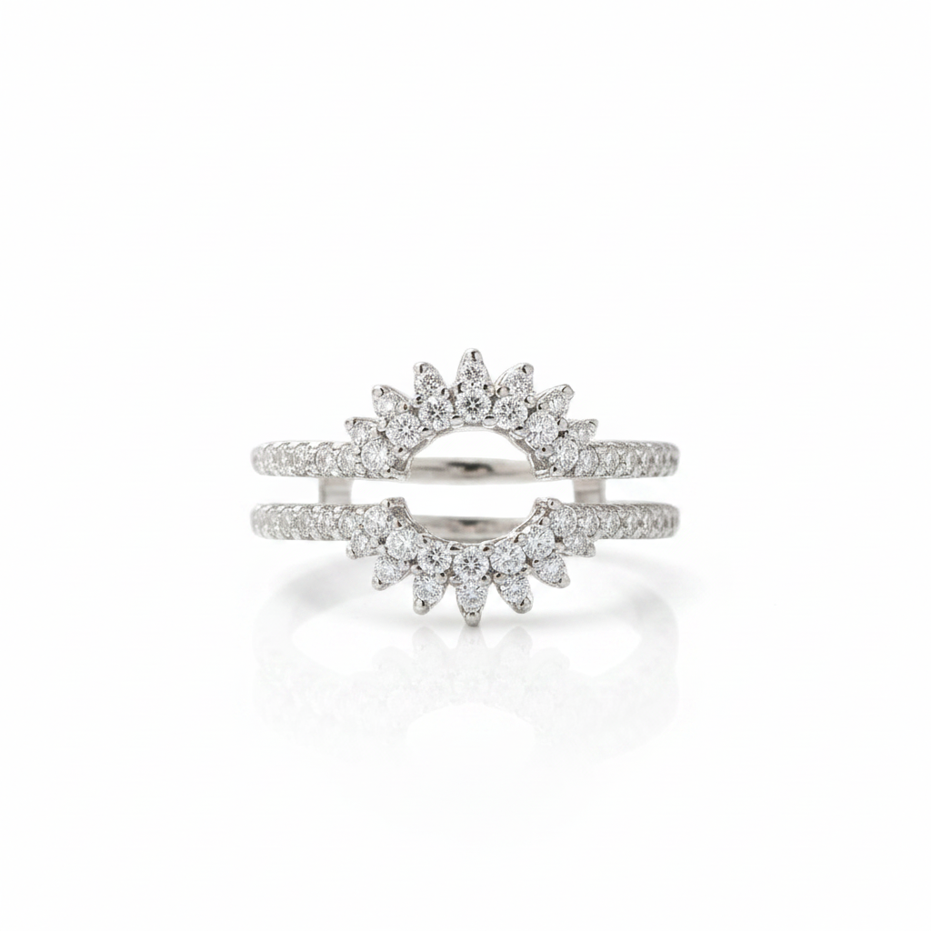 Dainty Sunflower Diamond Option Ring Enhancer-Black Diamonds New York