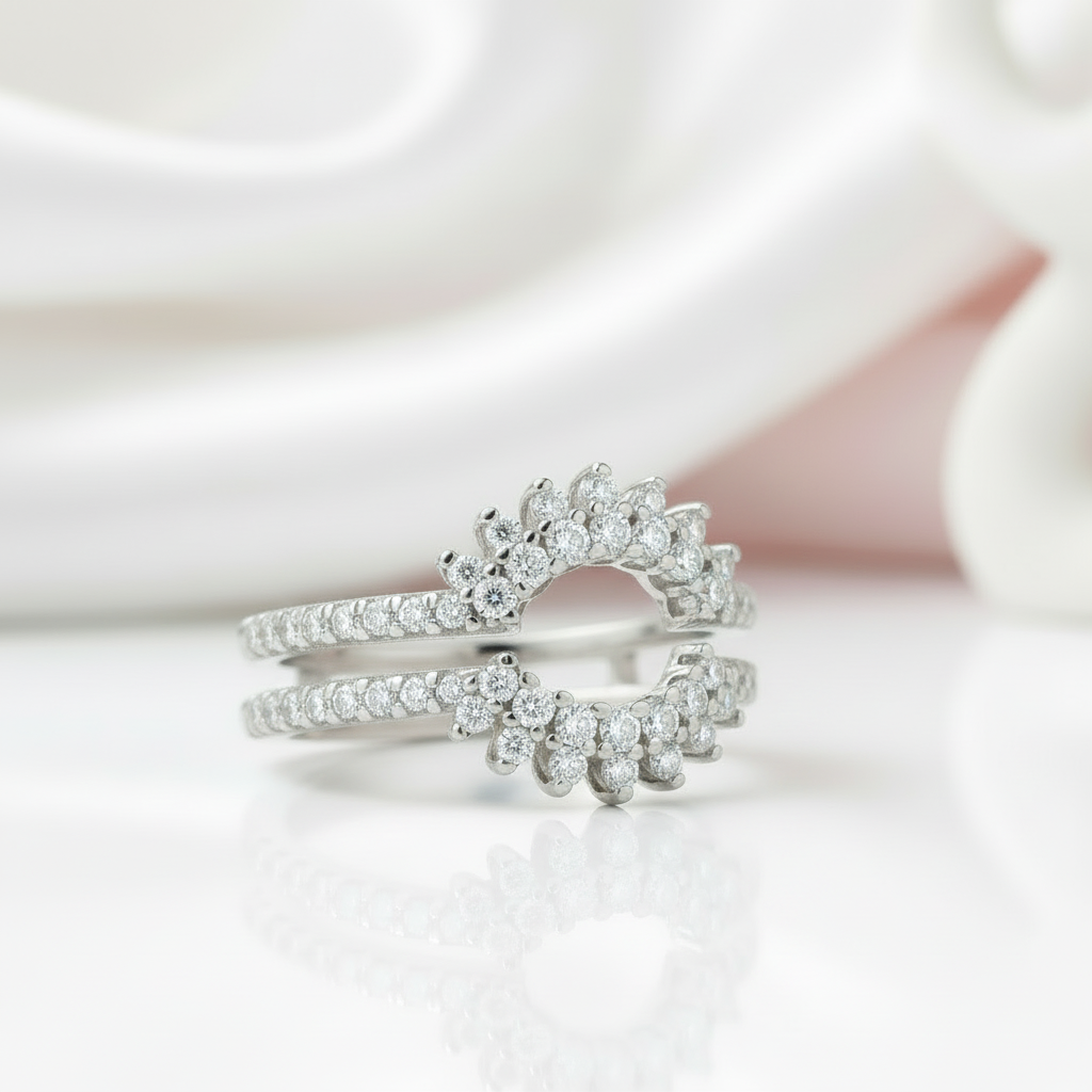 Dainty Sunflower Diamond Ring Enhancer-Black Diamonds New York