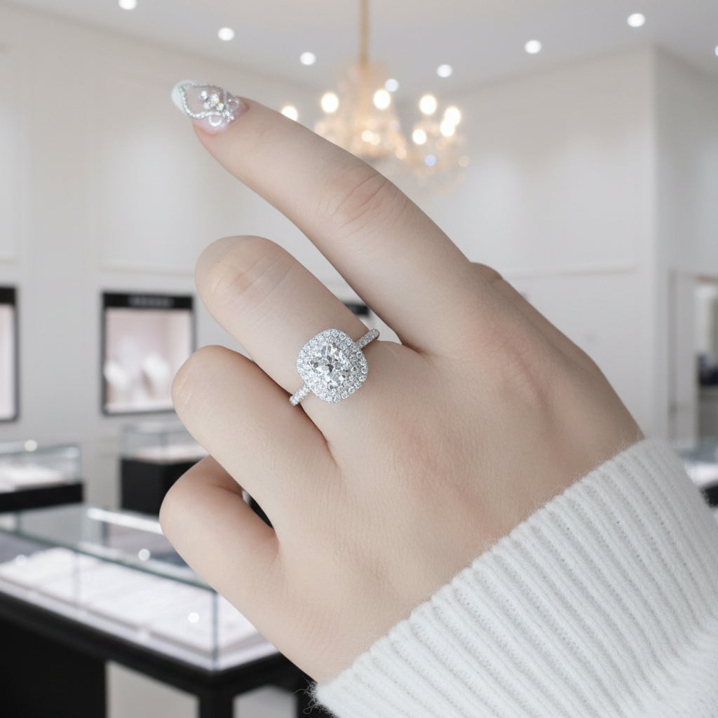 Dazzling Cushion Cut Diamond Option Ring-Black Diamonds New York
