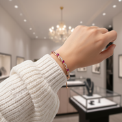 Diamond Option & Ruby Adjustable Bolo Bracelet-Black Diamonds New York