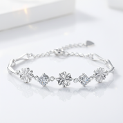 Diamond Option Four-leaf Clover Romantic Bracelet-Black Diamonds New York