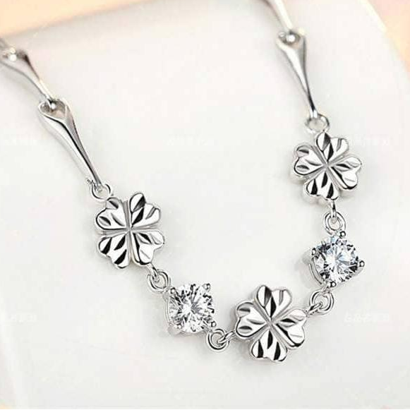 Diamond Four-leaf Clover Romantic Bracelet-Black Diamonds New York