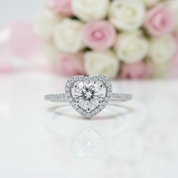 Diamond Option Heart Engagement Ring Set-Black Diamonds New York