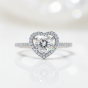 Diamond Option Heart Engagement Ring Set-Black Diamonds New York