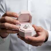 Diamond Option Heart Engagement Ring Set-Black Diamonds New York