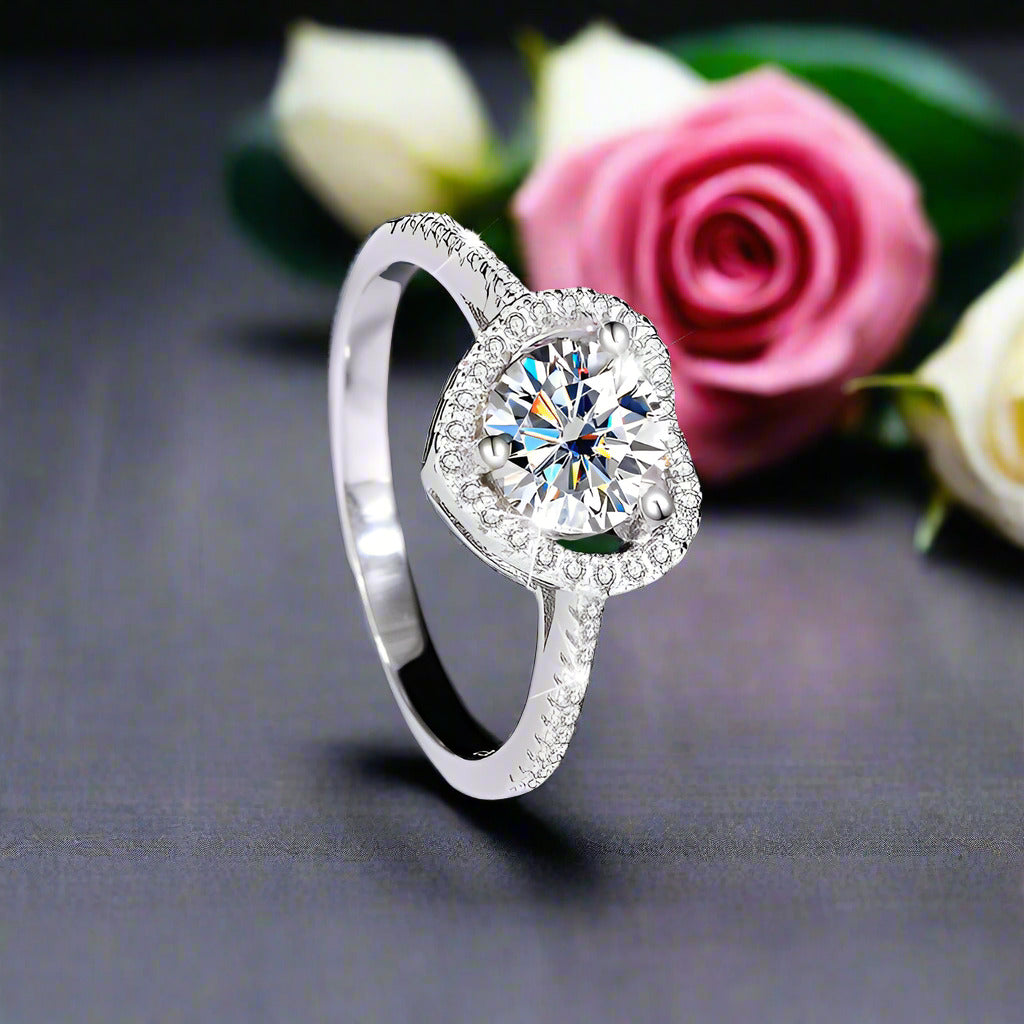 Diamond Heart Engagement Ring Set-Black Diamonds New York