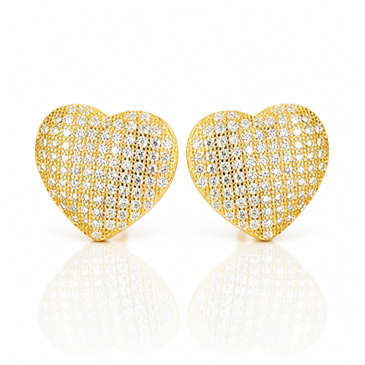 Diamond Option Heart Shape Earrings-Black Diamonds New York