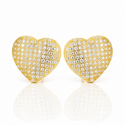Diamond Option Heart Shape Earrings-Black Diamonds New York