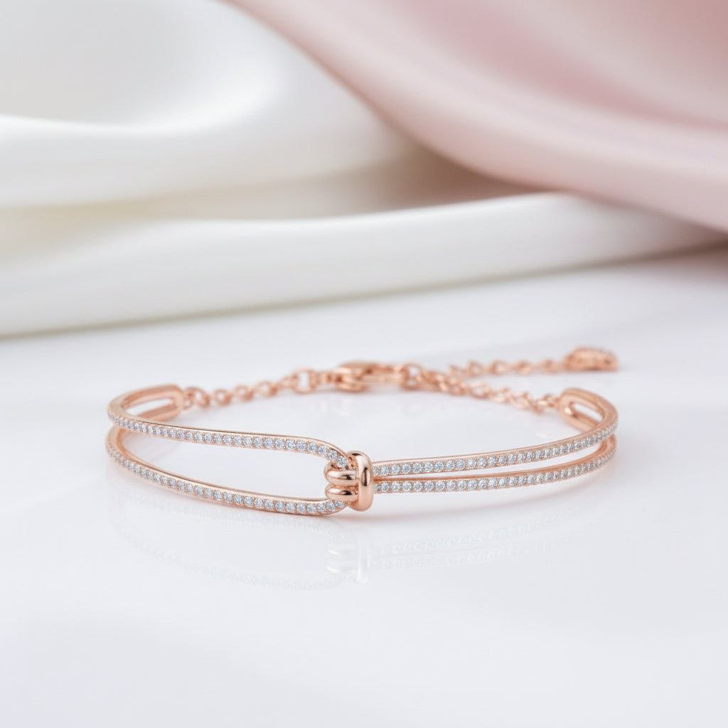 Diamond Special Design Knot Shape Bracelet-Black Diamonds New York