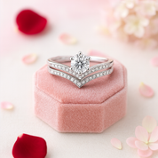 Diamond Wishbone Wedding Curved Half Eternity Ring Set-Black Diamonds New York