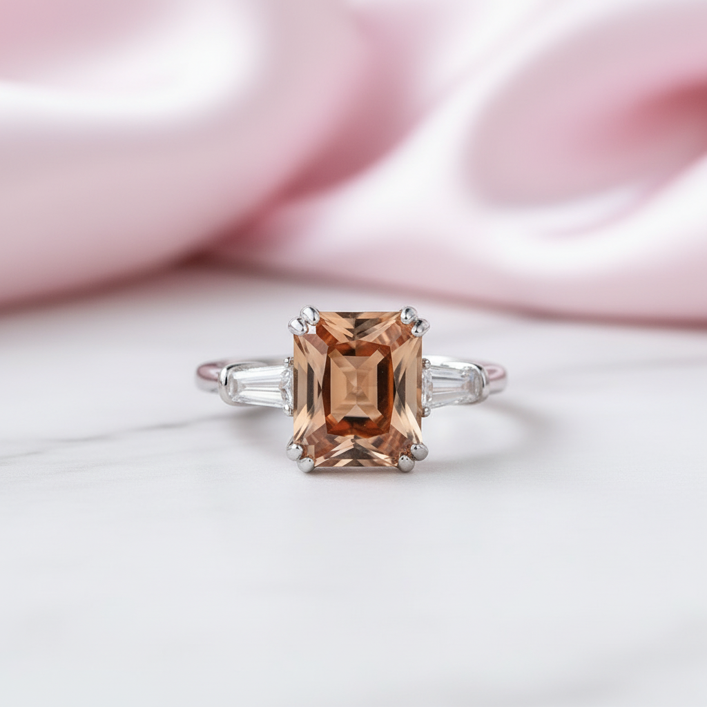 Diaspore Gemstone Color Change Ring-Black Diamonds New York