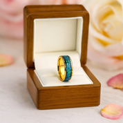 Dome Opal Galaxy Unisex Tungsten Wedding Band-Black Diamonds New York