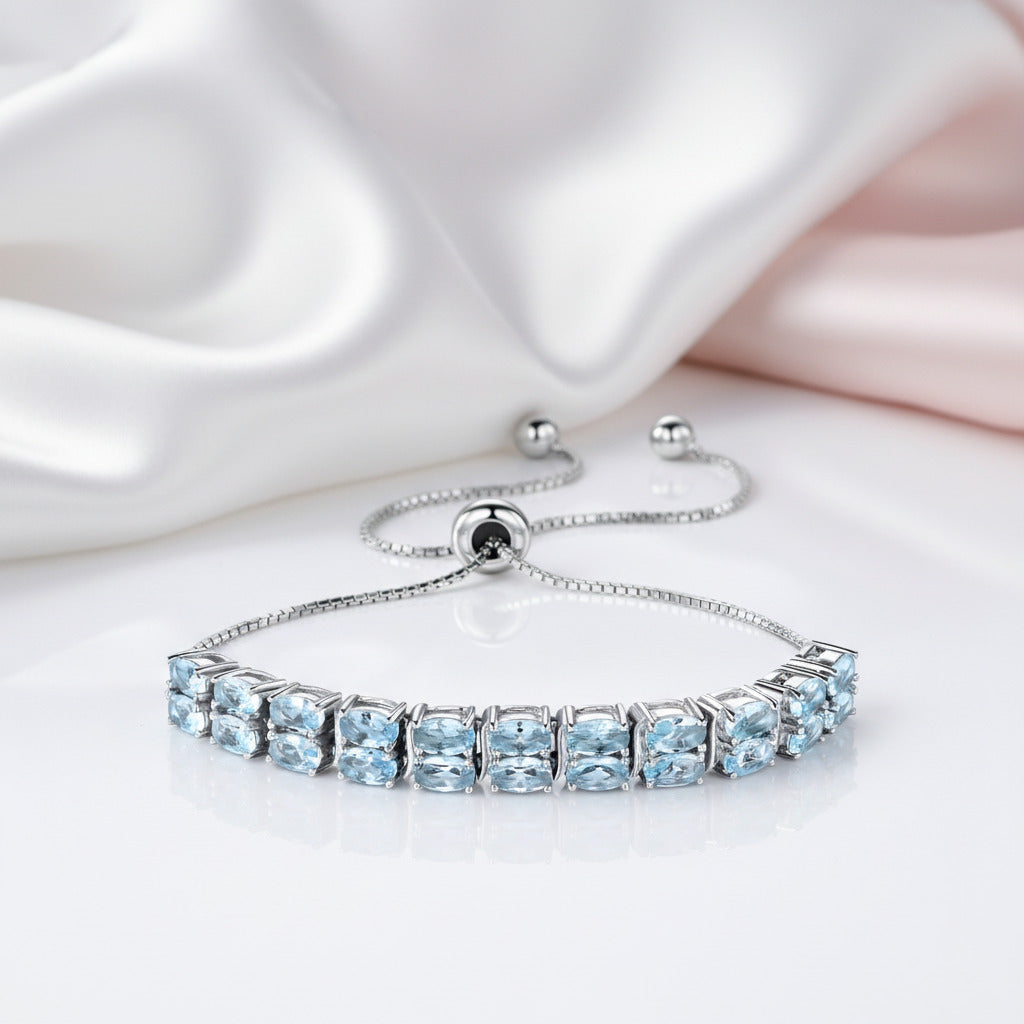 Double Layer Oval Cut Bracelet In Sterling Silver-Black Diamonds New York
