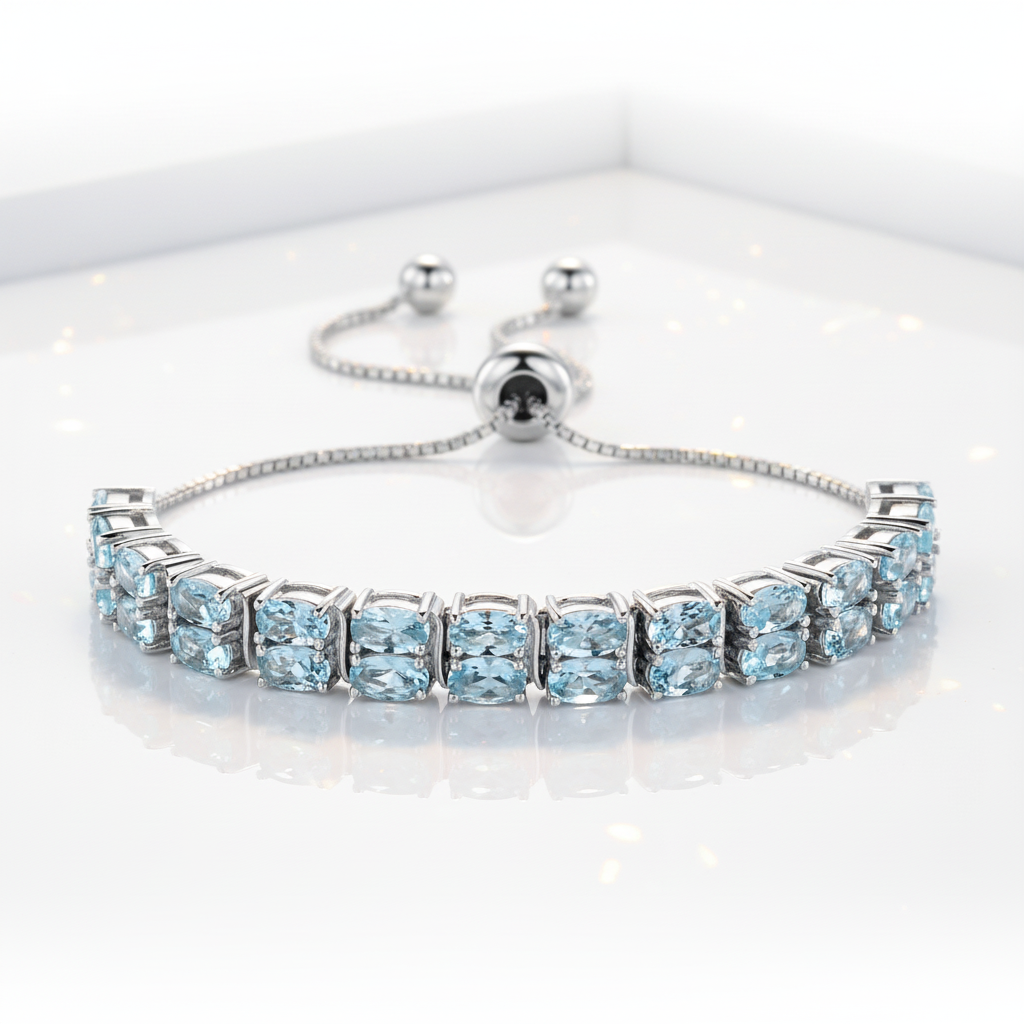 Double Layer Oval Cut Bracelet In Sterling Silver-Black Diamonds New York