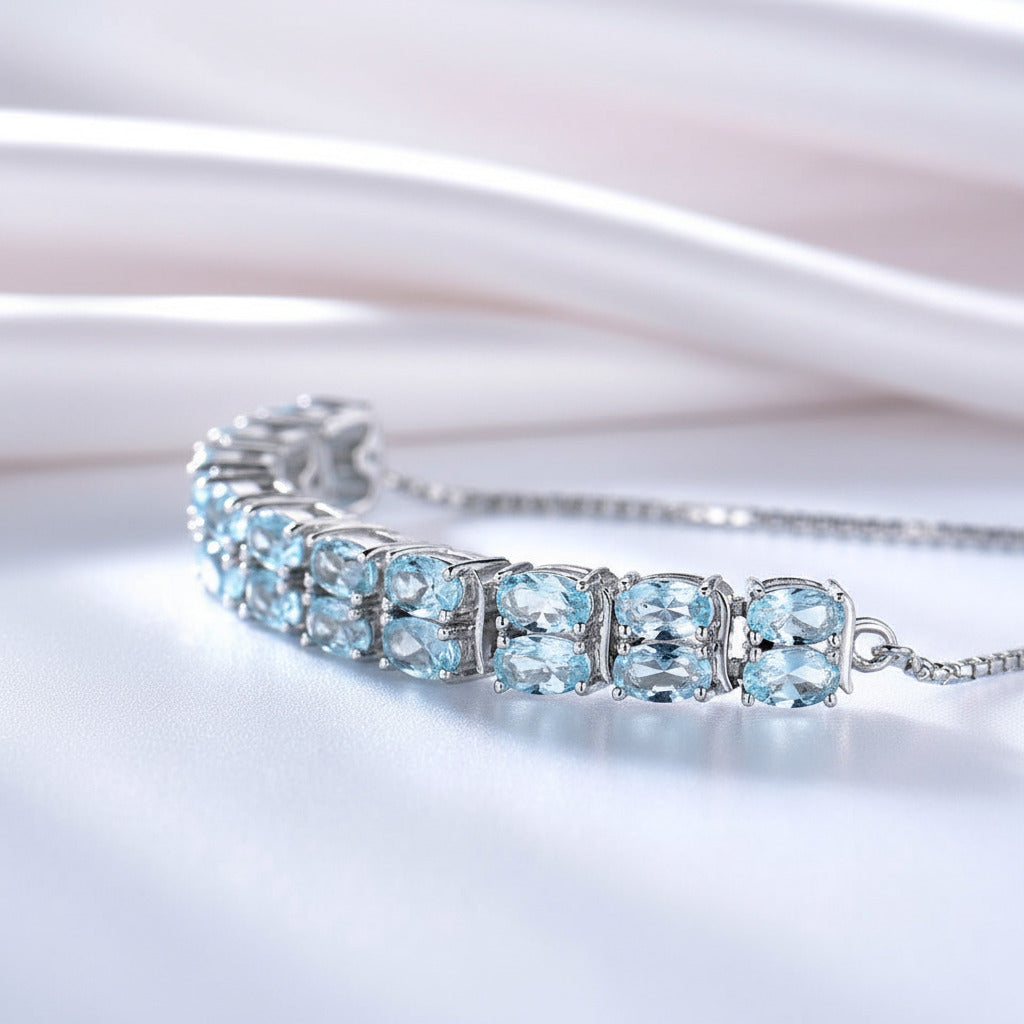 Double Layer Oval Cut Bracelet In Sterling Silver-Black Diamonds New York