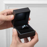 Double Line Inlay Black Tungsten Carbide Men's Ring-Black Diamonds New York